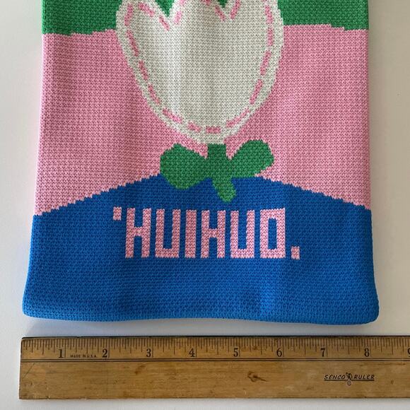 Knit Knot Handbag YOLO Small Tulips You Only Live Once HUIHUO Purse - Picture 3 of 8